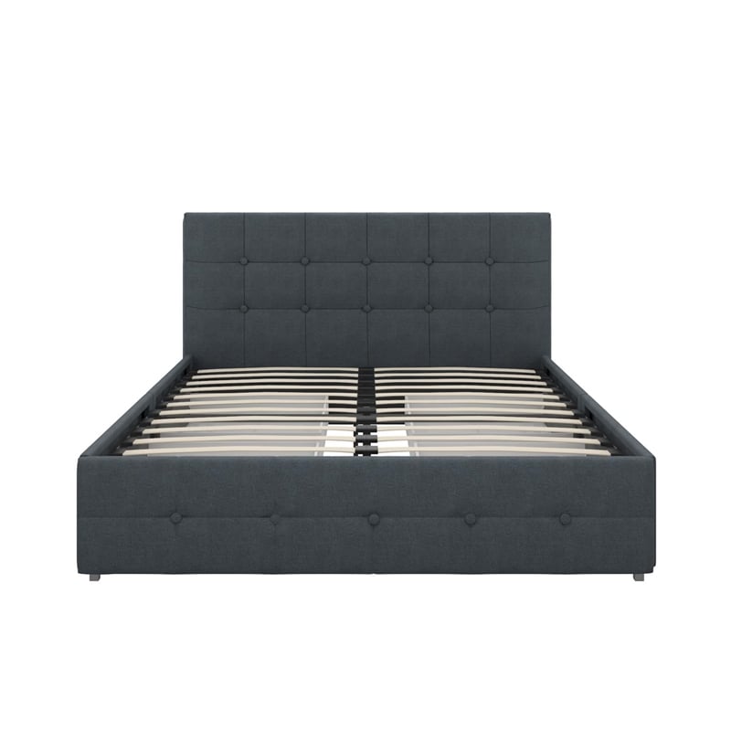 DHP Ryan Tufted Queen Storage Platform Bed in Blue