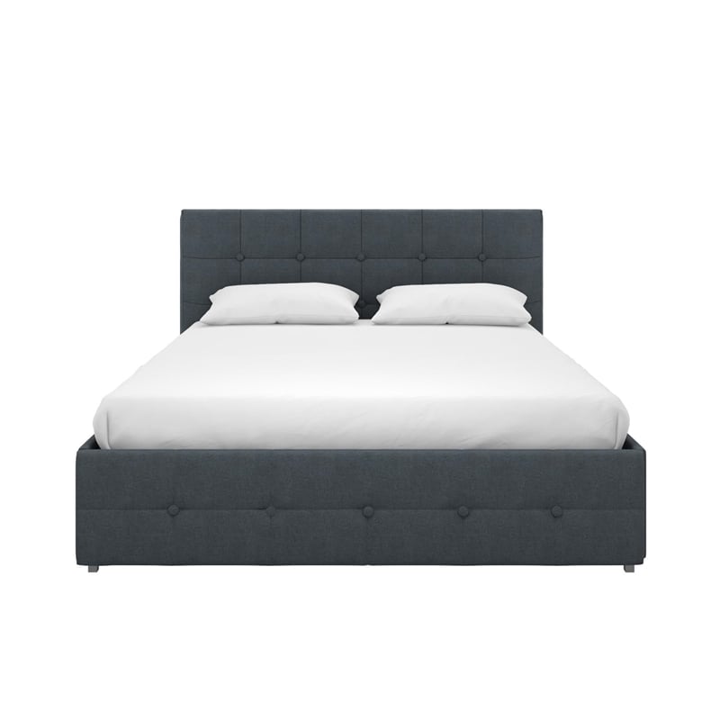 DHP Ryan Tufted Queen Storage Platform Bed in Blue