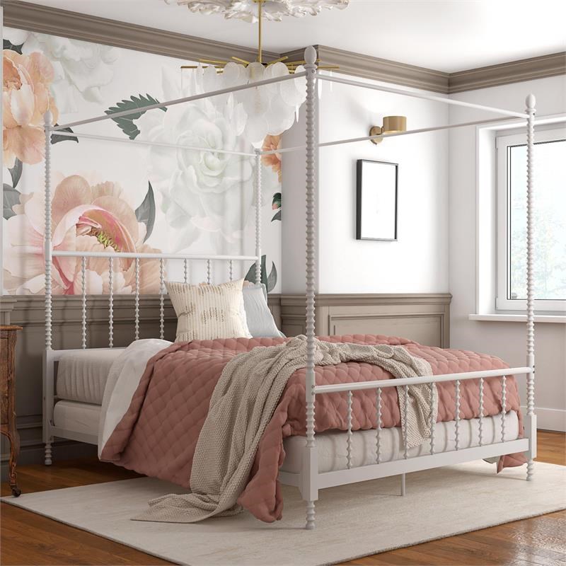DHP Emerson Metal Canopy Bed in Full Size Frame in White