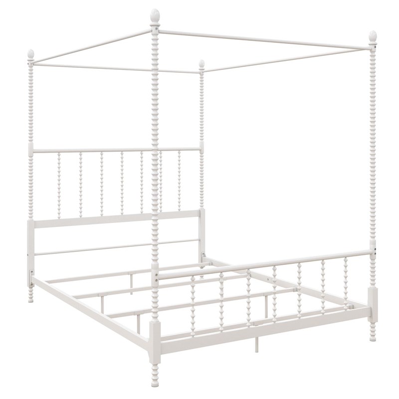 DHP Emerson Metal Canopy Bed in Full Size Frame in White