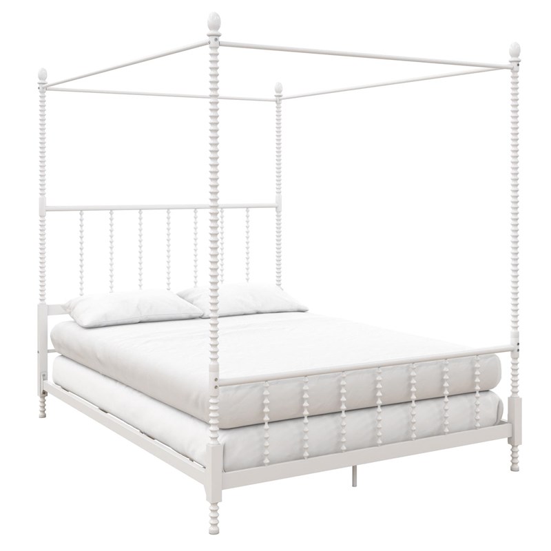 DHP Emerson Metal Canopy Bed in Full Size Frame in White