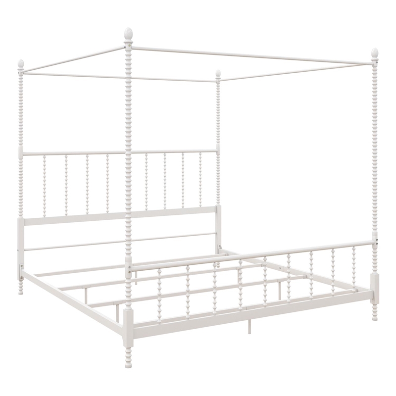 DHP Emerson Metal Canopy Bed in King Size Frame in White