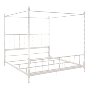 DHP Emerson Metal Canopy Bed in King Size Frame in White