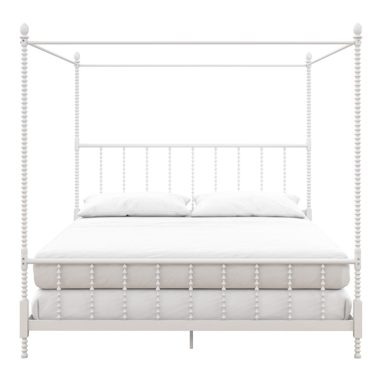 DHP Emerson Metal Canopy Bed in King Size Frame in White