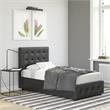 DHP Sherry Upholstered Bed in Twin Size Frame in Black Faux Leather