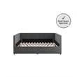 DHP Mya Upholstered Daybed with Storage in Full in Gray Linen