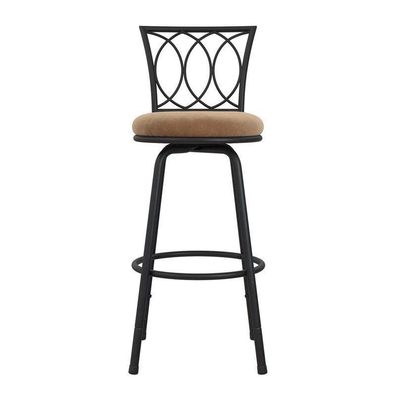 DHP Alfie Upholstered Seat Swivel Barstools (Set of 3) Tan Microfiber