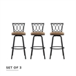 DHP Alfie Upholstered Seat Swivel Barstools (Set of 3) Tan Microfiber