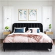 DHP Camilla Upholstered King Bed in Black Velvet