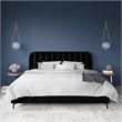 DHP Camilla Upholstered King Bed in Black Velvet