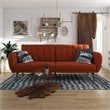 DHP Novogratz Brittany Linen Futon in Persimmon Orange