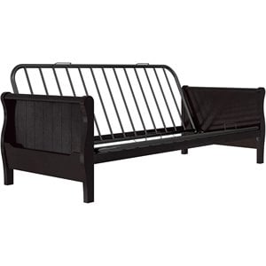 DHP Wood Futon Frame with Storage in Espresso