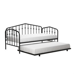 Novogratz Bushwick Metal Twin Daybed & Trundle in Black