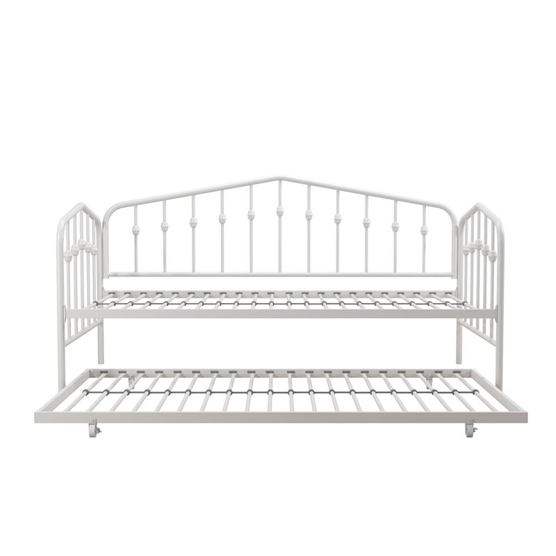 Novogratz Bushwick Metal Twin Daybed & Trundle in White