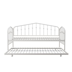 Novogratz Bushwick Metal Twin Daybed & Trundle in White