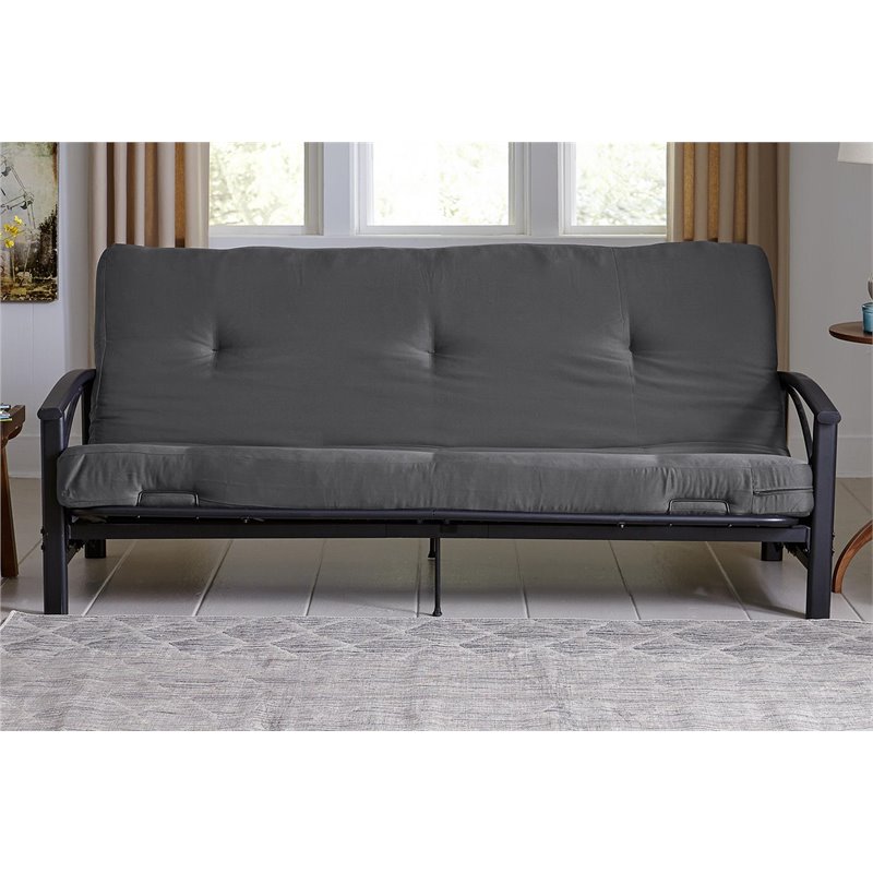 DHP Value 6 Inch Full Size Polyester Futon Mattress in Gray