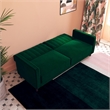 DHP Ivana Mid-Century Wood Tufted Transitional Futon in Green Velvet