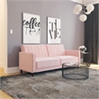 DHP Ivana Tufted Transitional Futon in Pink Velvet