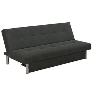 DHP Sola Storage Futon in Grey Microfiber