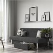 DHP Sola Storage Futon in Grey Microfiber