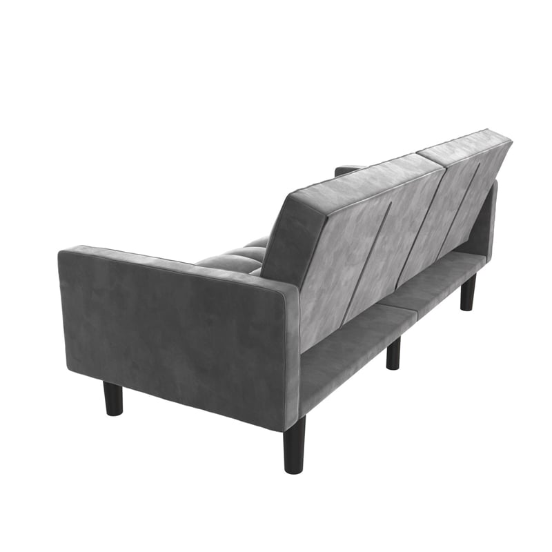 DHP Hayden Convertible Sofa Sleeper Futon in Gray Microfiber