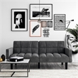 DHP Hayden Convertible Sofa Sleeper Futon in Gray Microfiber