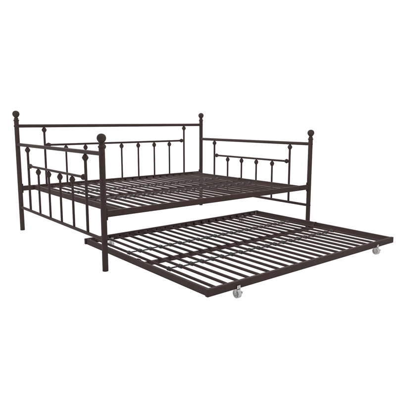DHP Manila Metal Daybed and Trundle in Queen/Full Size Bronze