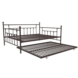 DHP Manila Metal Daybed and Trundle in Queen/Full Size Bronze
