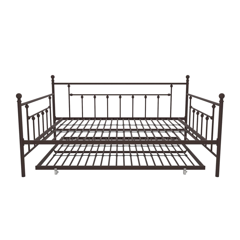 DHP Manila Metal Daybed and Trundle in Queen/Full Size Bronze