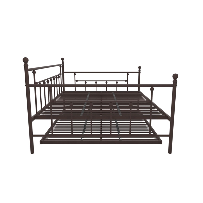 DHP Manila Metal Daybed and Trundle in Queen/Full Size Bronze