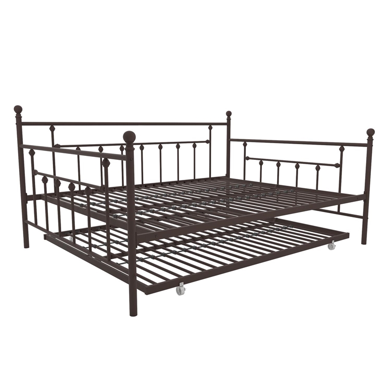DHP Manila Metal Daybed and Trundle in Queen/Full Size Bronze