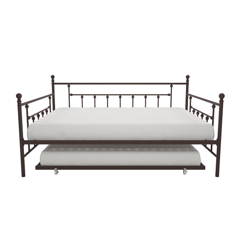 DHP Manila Metal Daybed and Trundle in Queen/Full Size Bronze