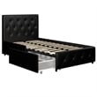 DHP Dakota Twin Upholstered Bed with Storage Drawers in Black Faux Leather