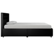 DHP Dakota Twin Upholstered Bed with Storage Drawers in Black Faux Leather