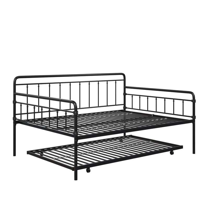 DHP Winston Metal Daybed and Trundle Full Size in Black