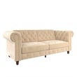 DHP Furini Sofa Futon  in Ivory Velvet