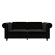 DHP Furini Sofa Futon in Black Velvet