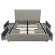 Novogratz Brittany Upholstered Full Bed with Storage Drawers