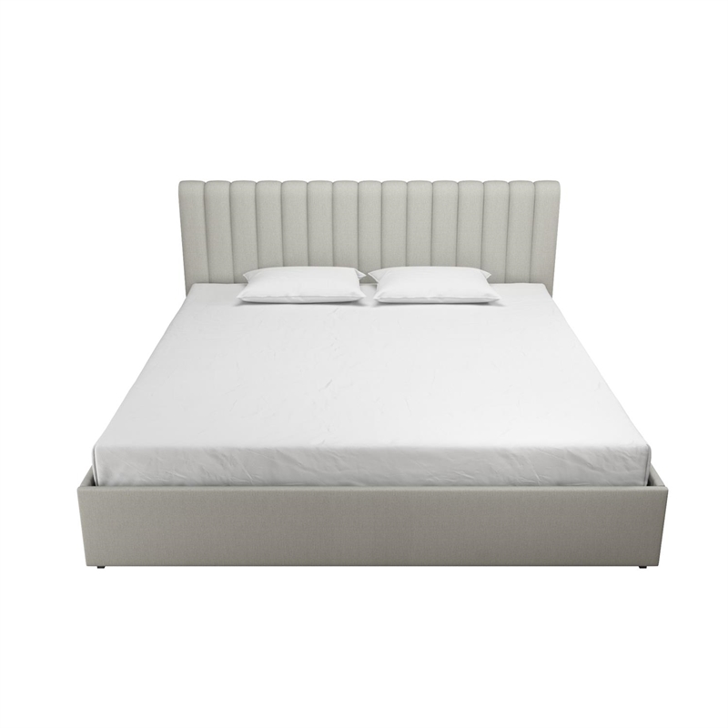 Novogratz Brittany Upholstered King Bed with Storage Drawers