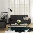 DHP Nia Modern Futon in Black Faux Leather
