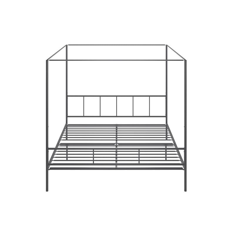 Novogratz Marion King Canopy Bed in Gunmetal Grey