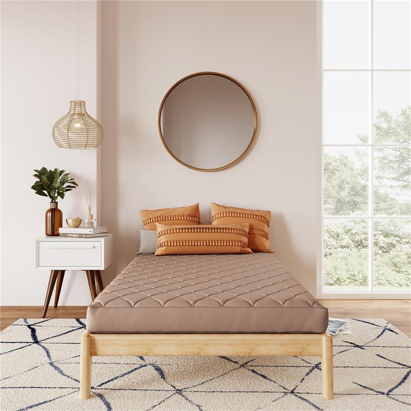 DHP Dana 6 Inch Quilted Twin Mattress with Removable Cover in Gray
