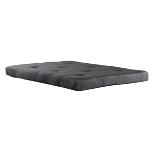 DHP Carson 6 Inch  High Density Polyester Fill Futon Mattress Full Size in Gray