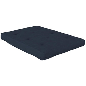 DHP Eve 8 Inch Thermobonded High Density Futon Mattress Full in Blue Microfiber