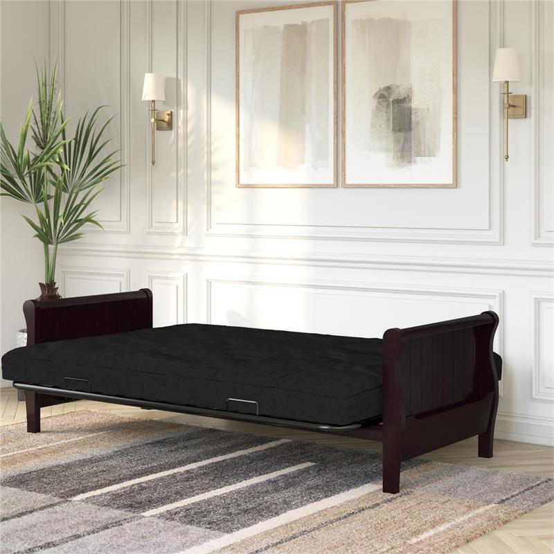 DHP Lexi 6 Inch Quilted Thermobonded High Density Futon Mattress Full in Black