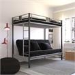 DHP Silver Screen Twin over Futon Metal Bunk Bed in Silver/Black
