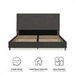 DHP Mathias Upholstered Bed with USB Dual Port Queen  in Gray Linen
