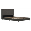 DHP Mathias Upholstered Bed with USB Dual Port Queen  in Gray Linen