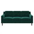 DHP Brynn 3 Seater Sofa in Green Velvet