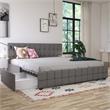 CosmoLiving by Cosmopolitan Elizabeth Upholstered Bed King in Light Grey Linen
